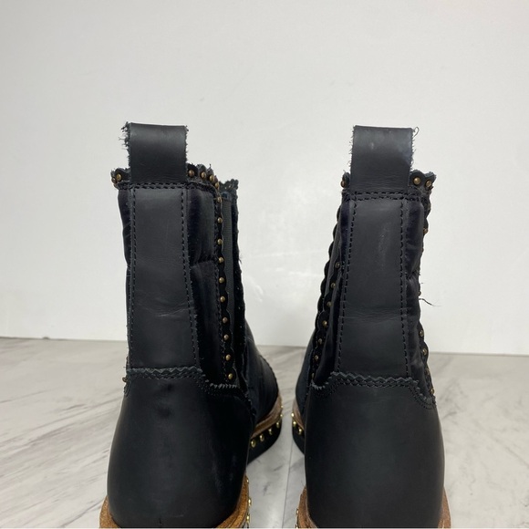 New! Free People Atlas Black Puffer Studded Chelsea Boot 9 - Picture 5 of 16